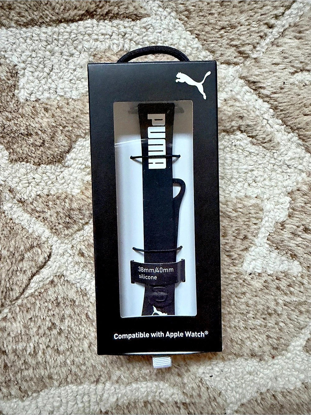 NEW Puma Smart Watch Band for Apple Watch 38mm/40mm Black Silicone NWT